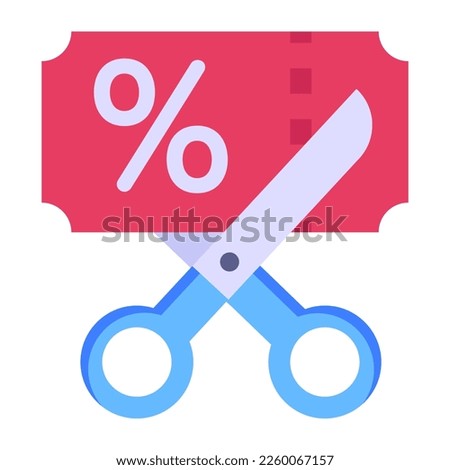 A concept of cut price in flat style icon 