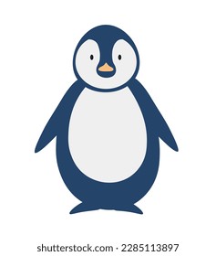 Concept Cute animals penguin. The concept showcases the adorable and charming nature of animals, highlighting their unique features. Vector illustration.