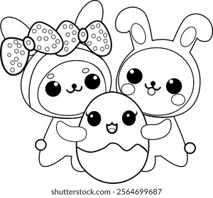 concept cute easter characters for different kind of design