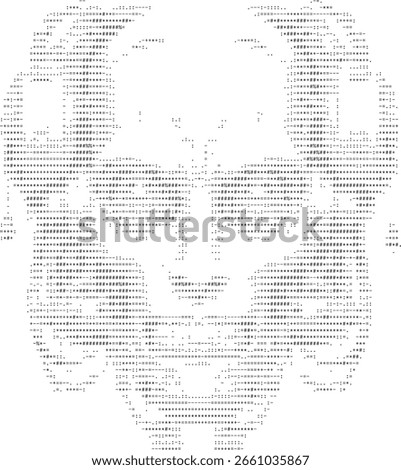 Concept of cyber crime, internet piracy and hacking, shape of skull combined with binary code. 3D Illustration