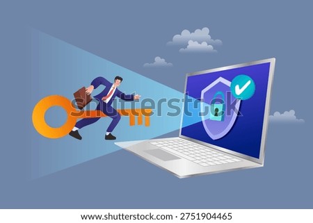 Concept of cyber security and professional data privacy selling the feeling of confidence and digital safety. Helping companies protect information through smart encryption and secure login tools.