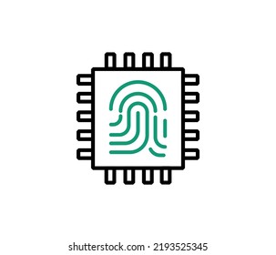 Concept Of Cyber Security Technology. Operating System Protection Fingerprint. Vector.