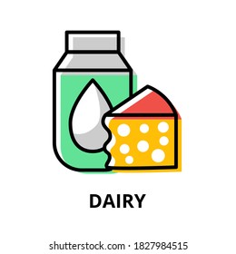 Concepto de icono lechero, ilustración vectorial de diseño de línea plana, para diseño gráfico y web