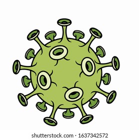 Concept of dangerous coronavirus isolated on white background. China epidemic coronavirus concept. Novel coronavirus 2019-nCoV. MERS-Cov middle East respiratory syndrome coronavirus.