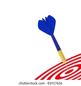the concept of a dart on a white background