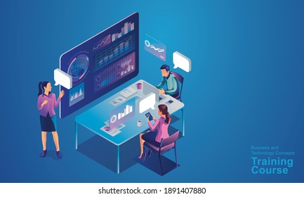 Concept of Data Analysis for website and mobile website. Data analytics for company marketing solutions or financial performance. Budget accounting or statistics concept. flat design illustration