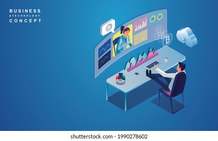 Concept of Data Analysis for website and mobile website. Data analytics for company marketing solutions or financial performance. Budget accounting or statistics concept. flat design illustration