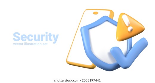 Concepto de protección de datos en el teléfono. Publicidad de la aplicación móvil