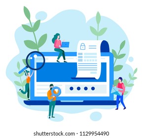 Concept Data Protection, Security, Safe Work For Web Page, The Protection Of Personal Data Banner, Social Media, Documents, Cards, Posters. Vector Illustration GDPR, File Protection. Privacy Concept. 