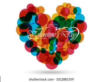 Concept Of Valentine’s Day, illustration Of Love And Happy Valentine Day Abstract Background With Text, Love Heart Shape For Beautiful Couple Vector Design...