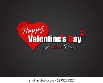 Concept Of Valentine’s Day, illustration Of Love And Happy Valentine Day Abstract Background With Calligraphic Lettering Text For Beautiful Couple Vector Design... - Vector