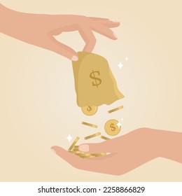 The concept of debts, interest on a loan to repay. Raising taxes, paying bills, stealing money from people, driving up prices, being greedy, getting money. Vector illustration