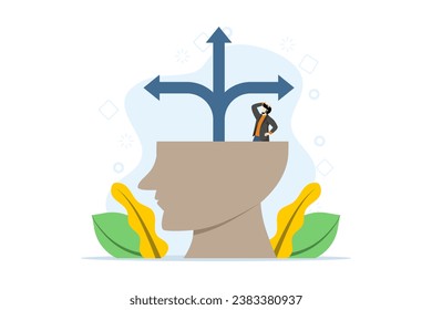 The concept of decision making in choosing an option, determining the direction of a business, thinking about solutions or doubts, choices or opportunities, people decide how to be successful.