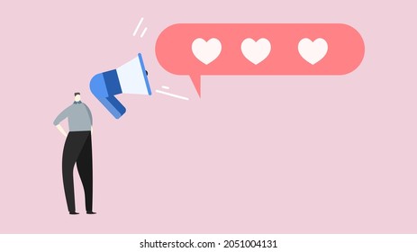 The concept of declaring that we love this work very much ,  Flat Modern design, illustration Vector EPS 10 