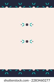 The concept of a decorative background in a minimalist style for the menu substrate, price list. Flower repeated ornament. Floristic boundaries and dividers.