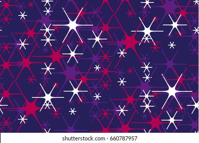 Concept decorative night star background. vector seamless pattern for surface design, fabric, wrapping paper