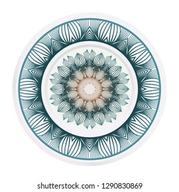 Concept Decorative plates with Mandala ornament patterns. Home decor background. Vector illustration
