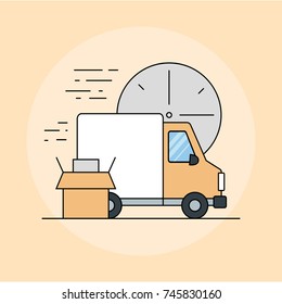 The concept of delivery by freight. Vector image.