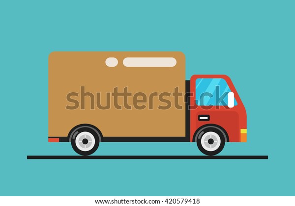 Concept of the delivery service.\
Illustration of fast shipping. Flat vector illustration\
Truck.