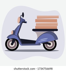 Concept for delivery service. Online order tracking. Scooter transportation of goods.