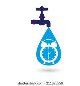 Concept depicting time leaking through the faucet