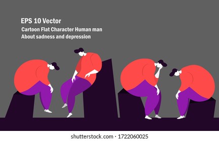 The concept of depressing images of men who are upset and desperate. Relationship problems and work problems and disappointment, psychological problems, loneliness, anxiety, chronic diseases,