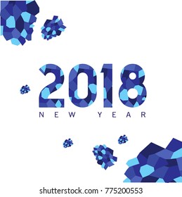 Concept design blue asteroid new year 2018