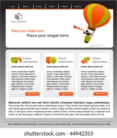 concept design of business website and symbols, vector