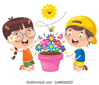 Concept Design With Colorful Flowers