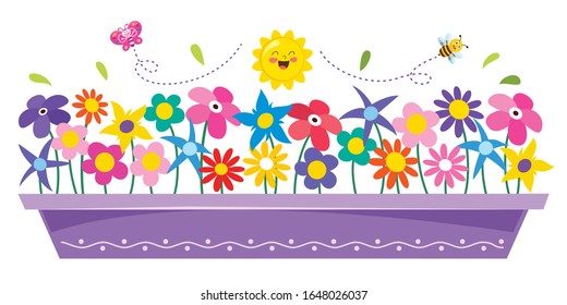 Concept Design With Colorful Flowers
