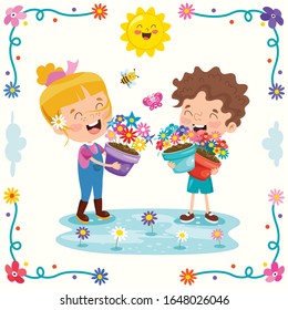 Concept Design With Colorful Flowers