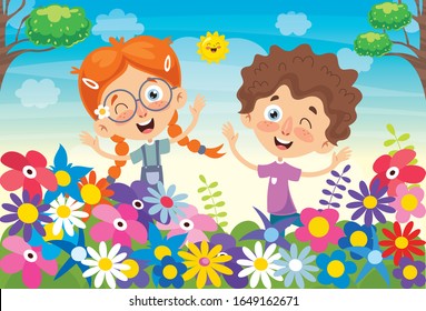 Concept Design With Colorful Flowers