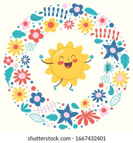 Concept Design With Colorful Flowers