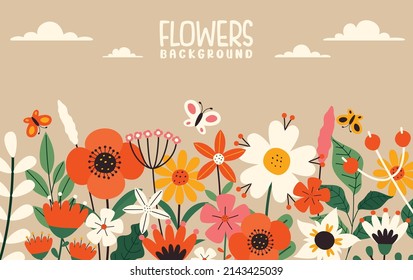 Concept Design With Colorful Flowers