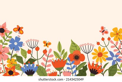 Concept Design With Colorful Flowers