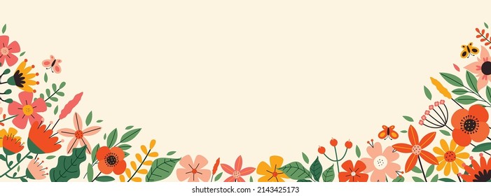 Concept Design With Colorful Flowers