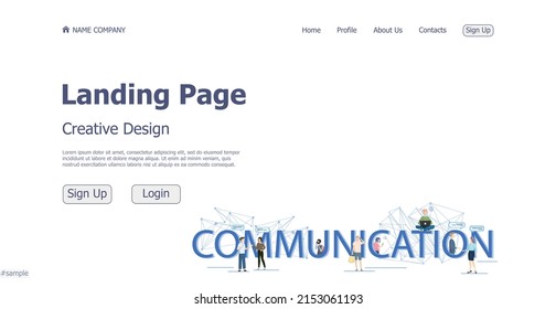 Sitio web de la página de inicio del recurso de comunicación del concepto de diseño del concepto de concepto de concepto de concepto de concepto de concepto de concepto - Ilustración del vector