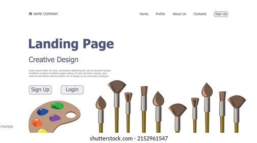 Concept design concept creative and creative website landing page website art - Vector illustration