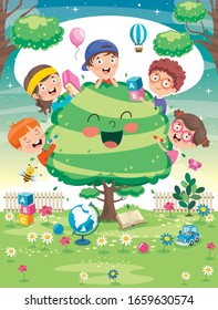Concept Design With Funny Children
