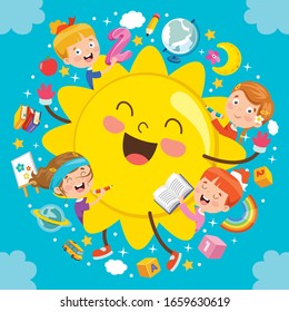 Diseño conceptual con niños divertidos