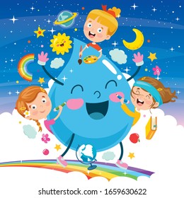 Concept Design With Funny Children