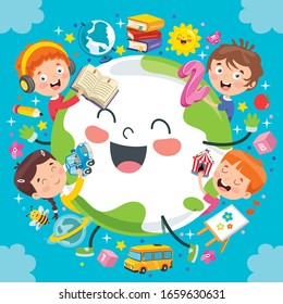 Concept Design With Funny Children
