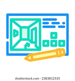 concept design game development color icon vector. concept design game development sign. isolated symbol illustration