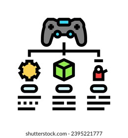 concept design game development color icon vector. concept design game development sign. isolated symbol illustration
