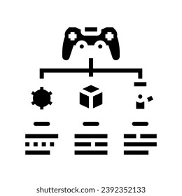 concept design game development glyph icon vector. concept design game development sign. isolated symbol illustration