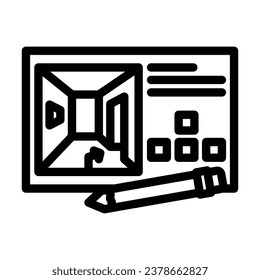 concept design game development line icon vector. concept design game development sign. isolated contour symbol black illustration