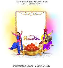 Concept Design for Happy Baisakhi. Punjabi Sikh traditional festival.