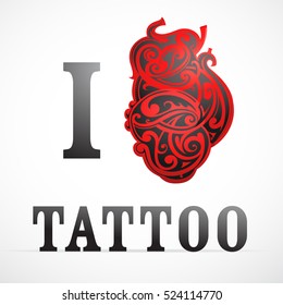 Concept design with heart tattoo