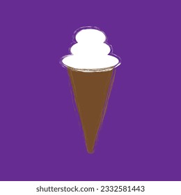 concept design of ice cream inside brown colored cone 