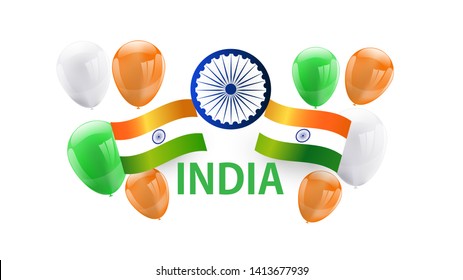 concept design Independence Day India Graphics. greeting background. Celebration Vector illustration.